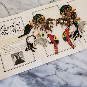 Vintage Lunch at the Ritz Jungle Preserve Earrings